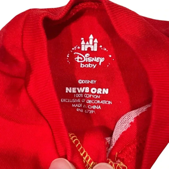 NWOT Vintage Disney Winnie the Pooh Footie Outfit Red and Yellow Size Newborn - Picture 3 of 6